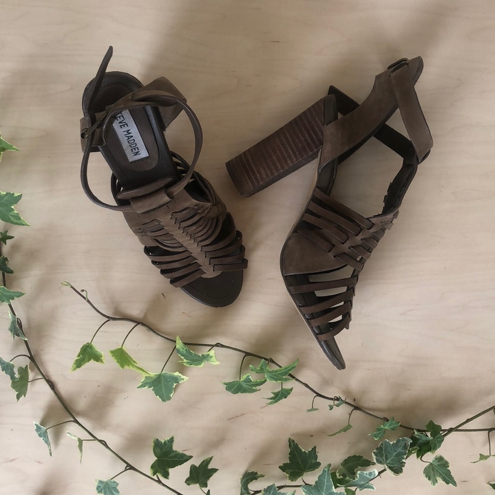 STEVE MADDEN Sandrina heels leather taupe/brown W8